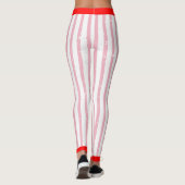 Pinstriped Teken Jouw naam Hart (aangepast.) Roze Leggings (Achterkant)