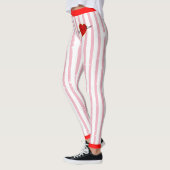 Pinstriped Teken Jouw naam Hart (aangepast.) Roze Leggings (Links)
