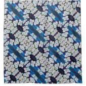 Pinstripes Abstract Orchidee Pattern Douchegordijn (Voorkant)