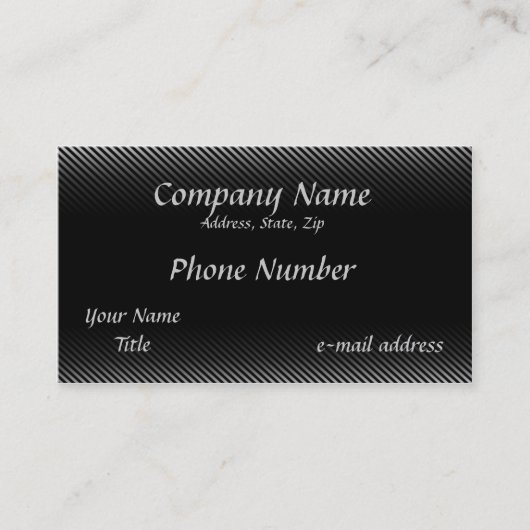 Pinstripes Black en White Visitekaartje (Voorkant)