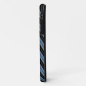 Pinstripes blauw zwart wit diagonale strepen Case-Mate iPhone case (Achterkant/links)