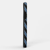 Pinstripes blauw zwart wit diagonale strepen Case-Mate iPhone case (Achterkant/rechts)