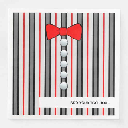 Pinstripes en een Stropdas met rode romp Servet (Voorkant)