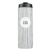 Pinstripes Lines patroon handgemaakte minimalistis Thermosbeker (Voorkant)