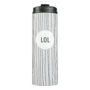 Pinstripes Lines patroon handgemaakte minimalistis Thermosbeker