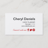 Pinstripes Monogram Initialen Event Planner red Visitekaartje (Achterkant)