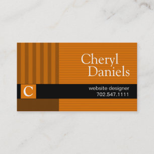 Pinstripes Monogram Initialen Web Designer pumpkin Visitekaartje