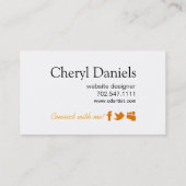 Pinstripes Monogram Initialen Web Designer pumpkin Visitekaartje (Achterkant)