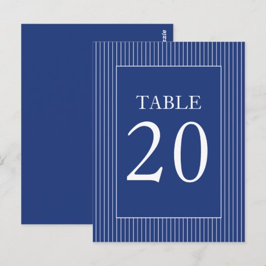 Pinstripes Tafelnummers (Navy Blue / White) (Voorkant / Achterkant)