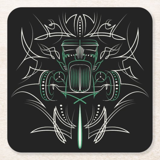 Pinstriping Hot Rod Kartonnen Onderzetters (Voorkant)