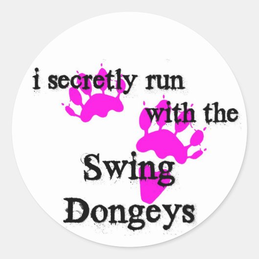 PinSwingDongeys Ronde Sticker (Voorkant)