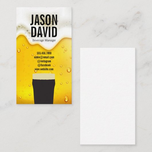 Pint Bier | Bierglas Visitekaartje (Voorkant / Achterkant)