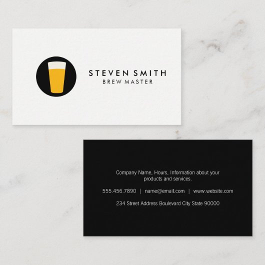 Pint Bier Logo Zwart Wit Visitekaartje (Voorkant / Achterkant)