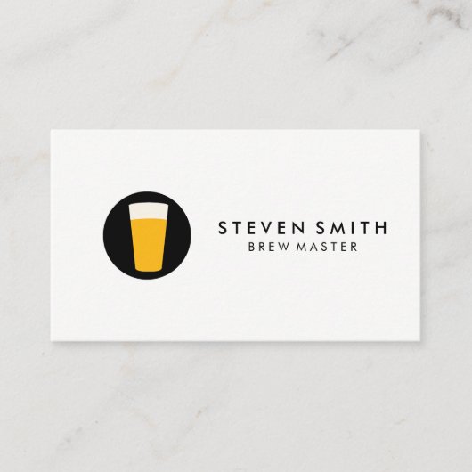 Pint Bier Logo Zwart Wit Visitekaartje (Voorkant)