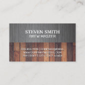 Pint Bier | Metalen en Houten Achtergrond Visitekaartje (Achterkant)