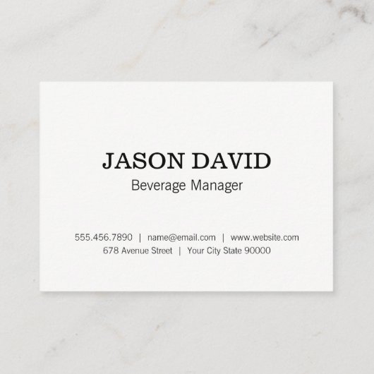 Pint Bier | Rustic (variatie) Visitekaartje (Achterkant)