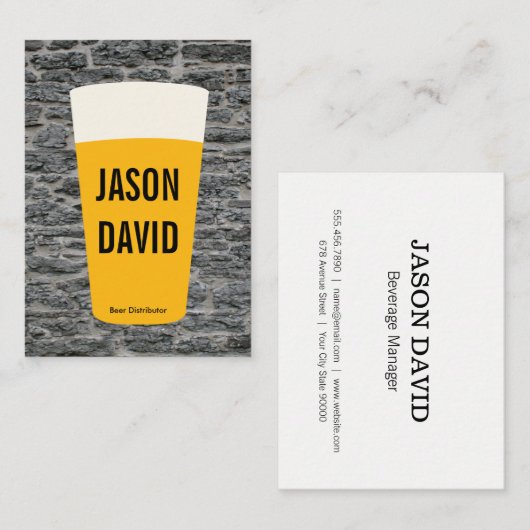 Pint Bier | Rustic (variatie) Visitekaartje (Voorkant / Achterkant)