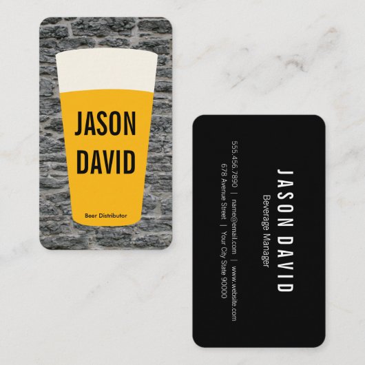 Pint bier | Rustiek (variatie) Visitekaartje (Voorkant / Achterkant)