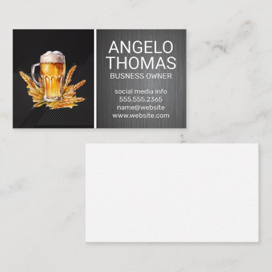 Pint bier | tarwe | brouwerij visitekaartje (Voorkant / Achterkant)
