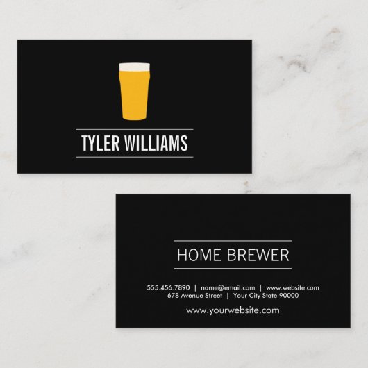 Pint Bier Thuisbrouwer Visitekaartje (Voorkant / Achterkant)