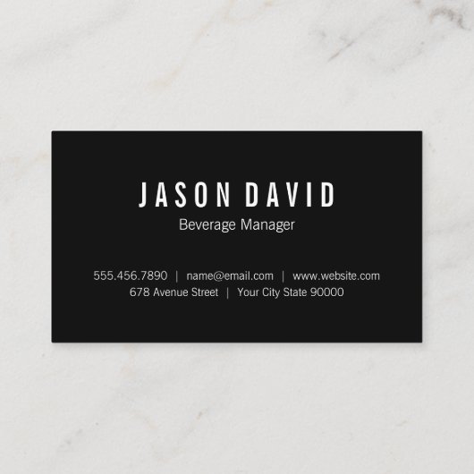 Pint Bier Zwart Wit Visitekaartje (Achterkant)