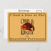 Pint bij krab en lobster briefkaart (Voorkant / Achterkant)