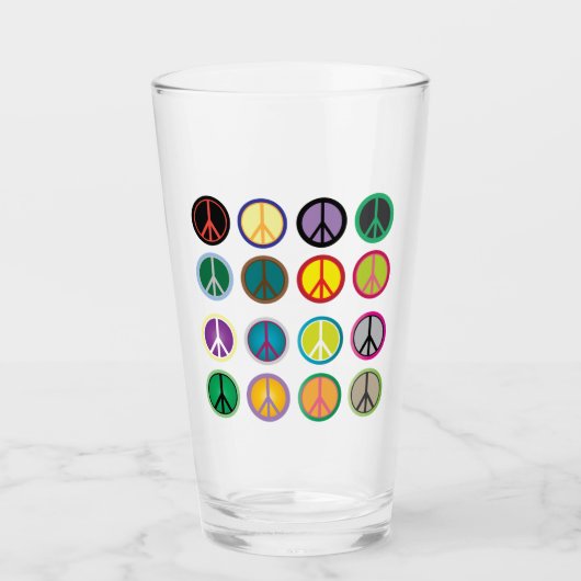 Pint Drink glas voor vredessignalisatie (Voorkant)