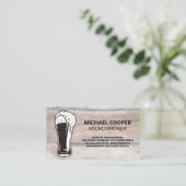 Pint glas over stromend water | Achtergrond hout Visitekaartje (Staand voorkant)