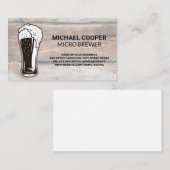 Pint glas over stromend water | Achtergrond hout Visitekaartje (Voorkant / Achterkant)