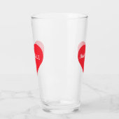 Pint Glass Cute Red Heart Name Persoonlijk Glas (Links)