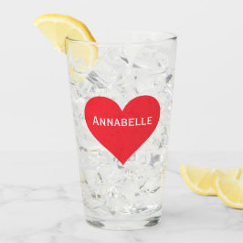 Pint Glass Cute Red Heart Name Persoonlijk Glas