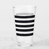 Pint Glass - Moderne chique zwart-witte strepen Glas (Achterkant)