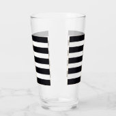 Pint Glass - Moderne chique zwart-witte strepen Glas (Links)