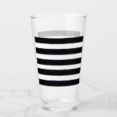 Pint Glass - Moderne chique zwart-witte strepen Glas (Voorkant)