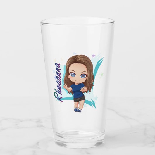 Pint Glass - Rheaanna Chibi Glas (Voorkant)