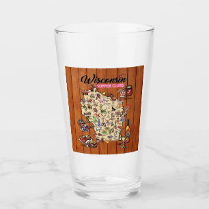 Pint Glass - Wisconsin Supper Club Map Glas