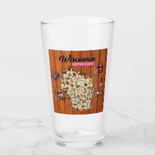 Pint Glass - Wisconsin Supper Club Map Glas
