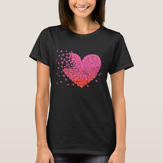 Pint Heart Butterflies Heart Tshirt (Voorkant)