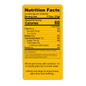 Pint Honey Jar Nutrition Facts Gold Etiket (Voorkant)
