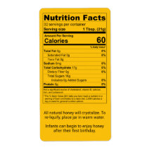Pint Honey Jar Nutrition Facts Gold