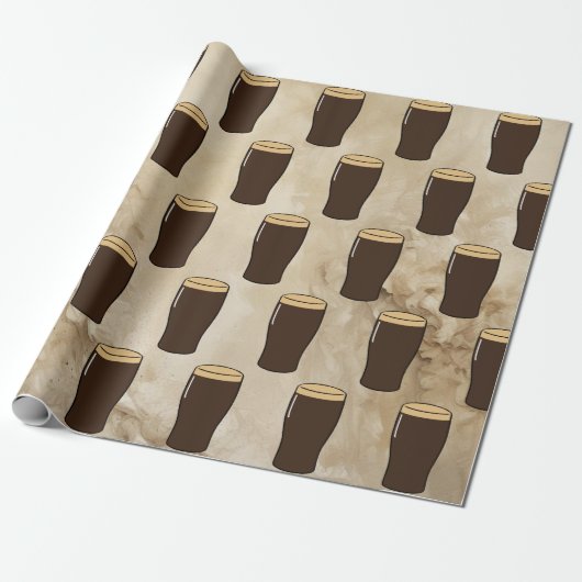 Pint Ierse Stout Bierdrinker Cadeaupapier (Uitgerold)