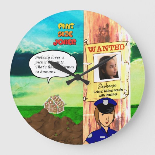 Pint Size Joker Clock Grote Klok (Voorkant)