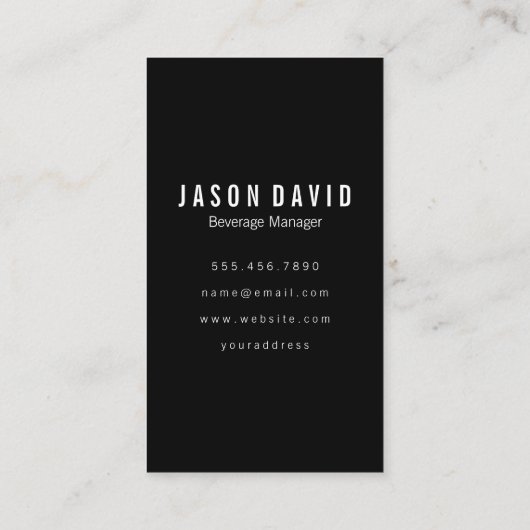 Pint van Beer Black White Visitekaartje (Achterkant)