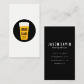 Pint van Beer Black White Visitekaartje (Voorkant / Achterkant)