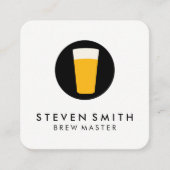 Pint van Beer Logo Black White Vierkante Visitekaartje (Voorkant)