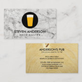 Pint van Beer Logo | Houtkorrels | Steen Visitekaartje (Voorkant / Achterkant)