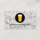 Pint van Beer Logo | Houtkorrels | Steen Visitekaartje (Voorkant)