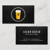 Pint van Beer Logo Trendy Black Visitekaartje (Voorkant / Achterkant)