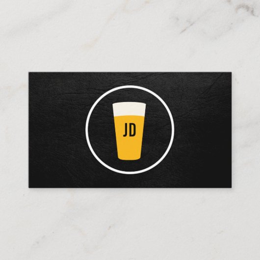 Pint van Beer Logo Trendy Black Visitekaartje (Voorkant)