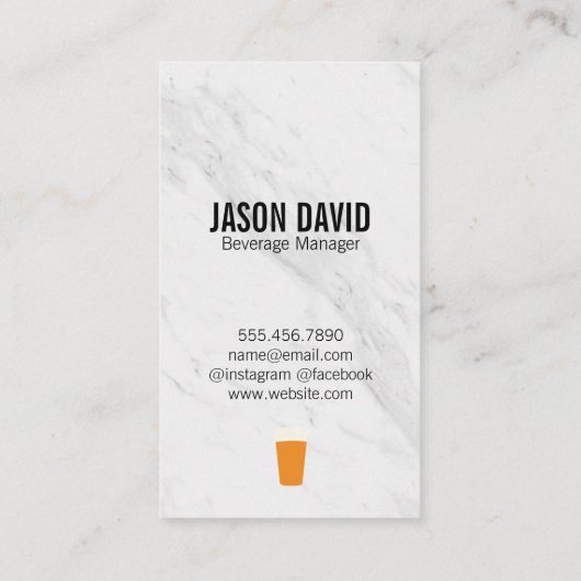 Pint van Bier Marmer Visitekaartje (Achterkant)